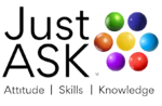 Just ASK Publications logo with colorful spheres representing answers, skills, and knowledge
